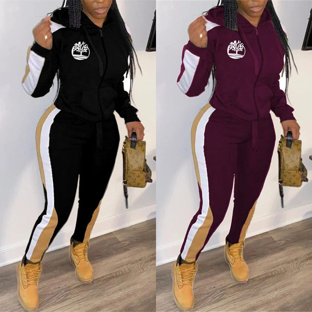 Two piece hooded zipper set