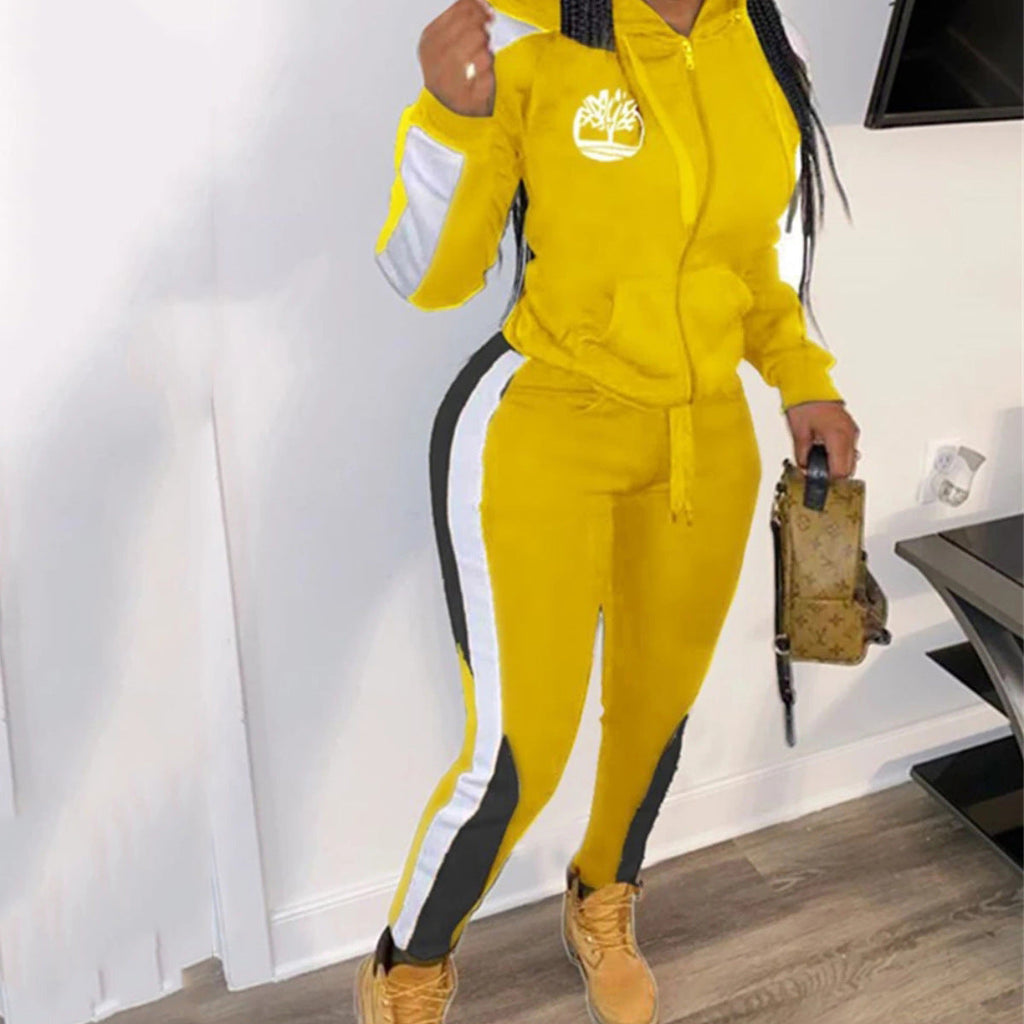 Two piece hooded zipper set