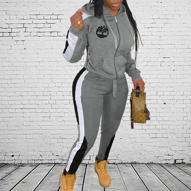Two piece hooded zipper set