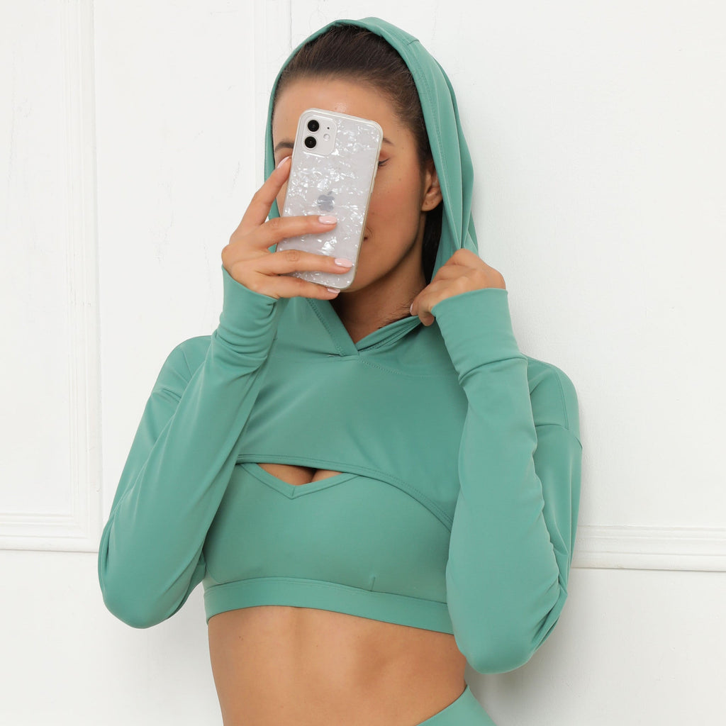 Long Sleeve Hooded Yoga Top