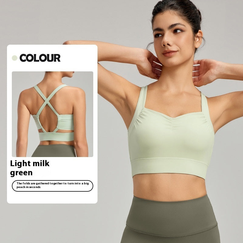 Front Chest Push Up Peach Yoga Bra Beautiful Back Tank-top