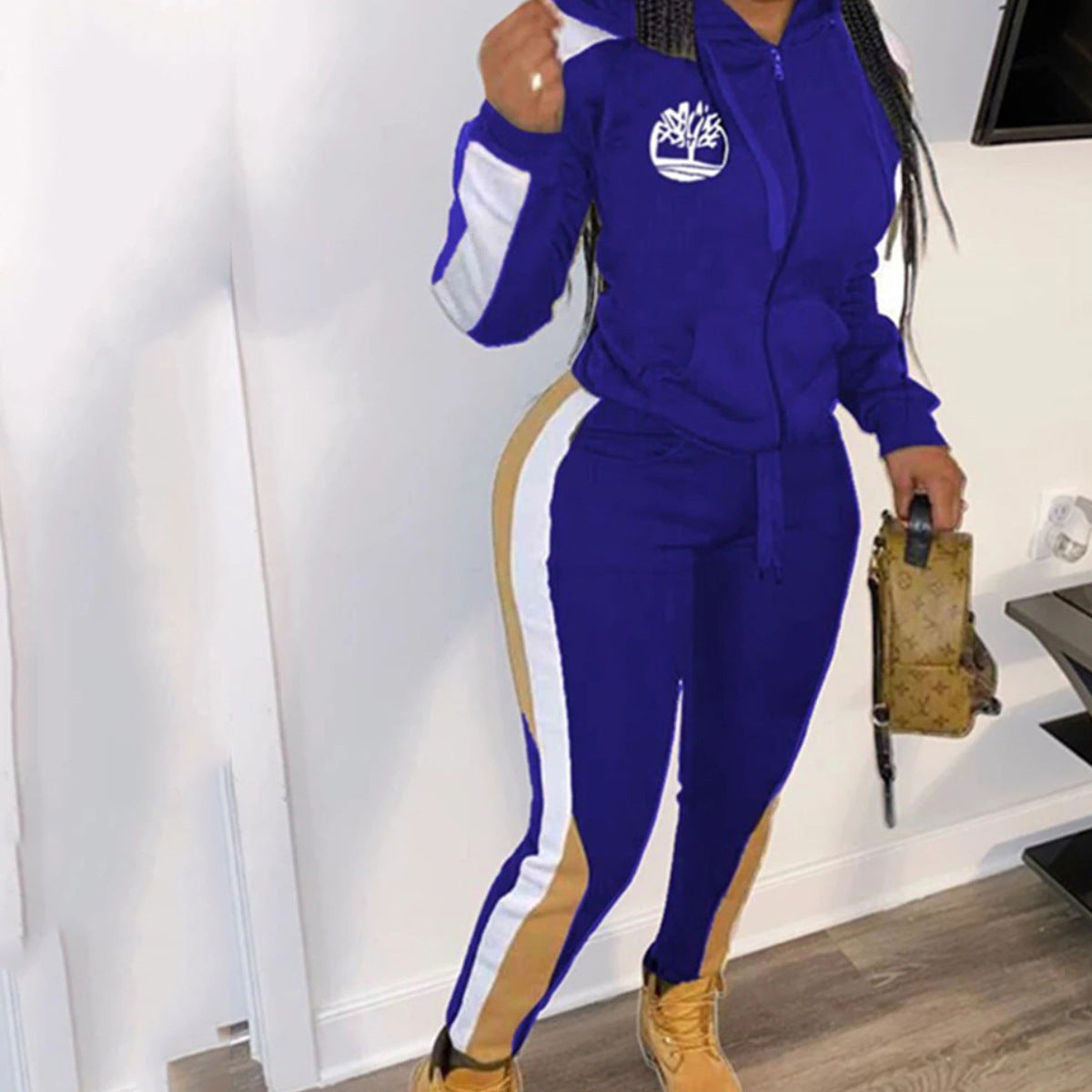 Two piece hooded zipper set