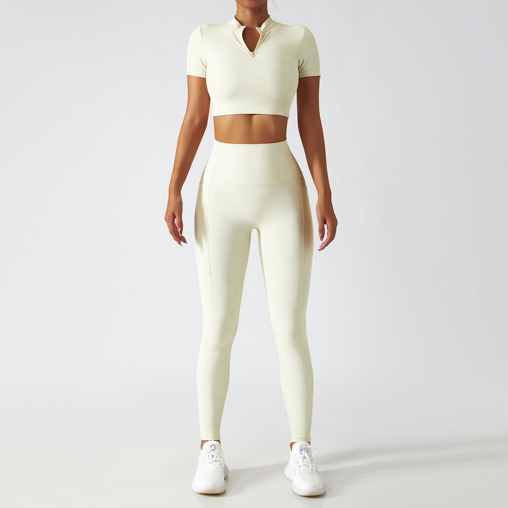 Breathable Zipper Long Sleeve Yoga Suit