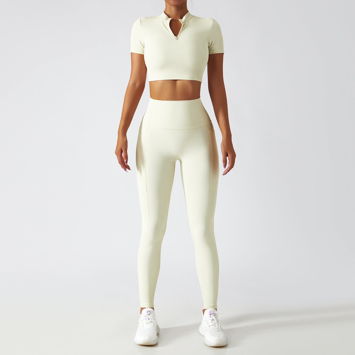 Breathable Zipper Long Sleeve Yoga Suit