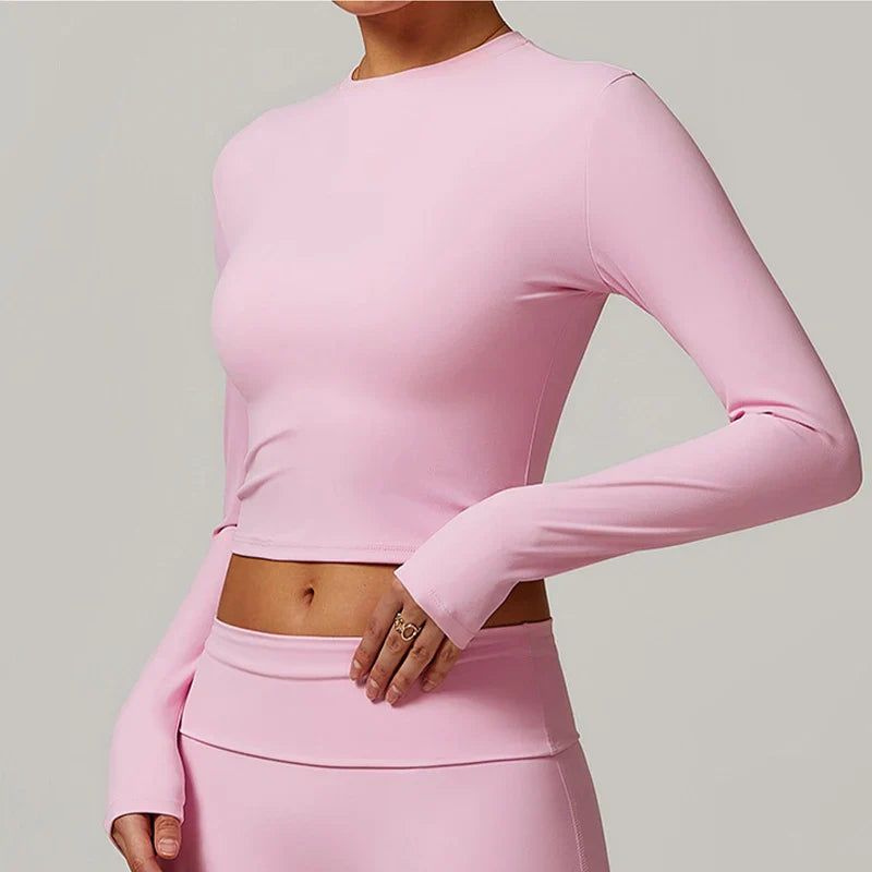 Long Sleeve Yoga Top  Casual Running T-shirt Gym
