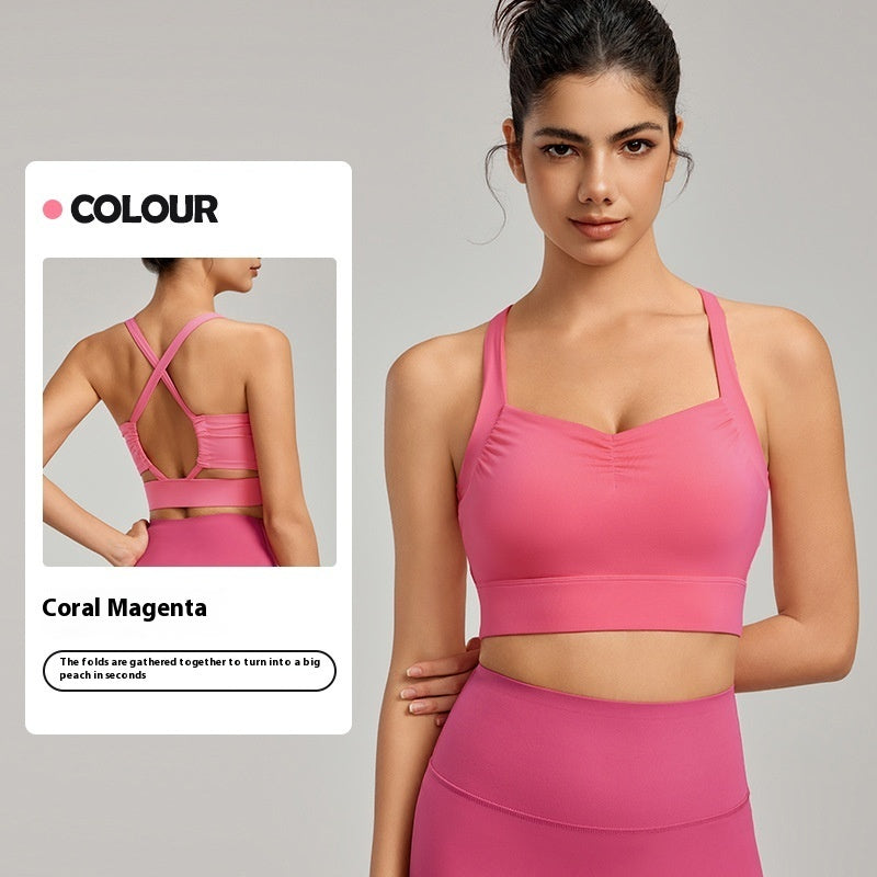 Front Chest Push Up Peach Yoga Bra Beautiful Back Tank-top