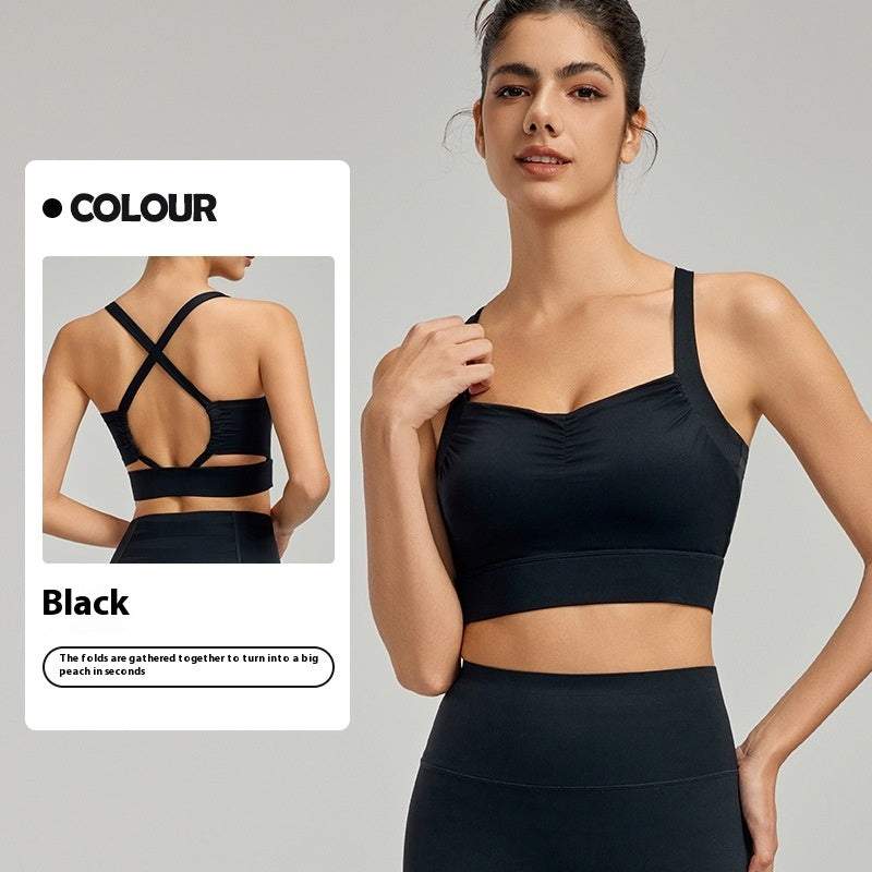 Front Chest Push Up Peach Yoga Bra Beautiful Back Tank-top