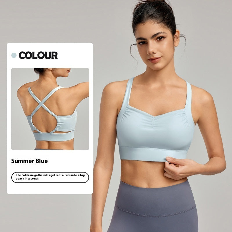 Front Chest Push Up Peach Yoga Bra Beautiful Back Tank-top